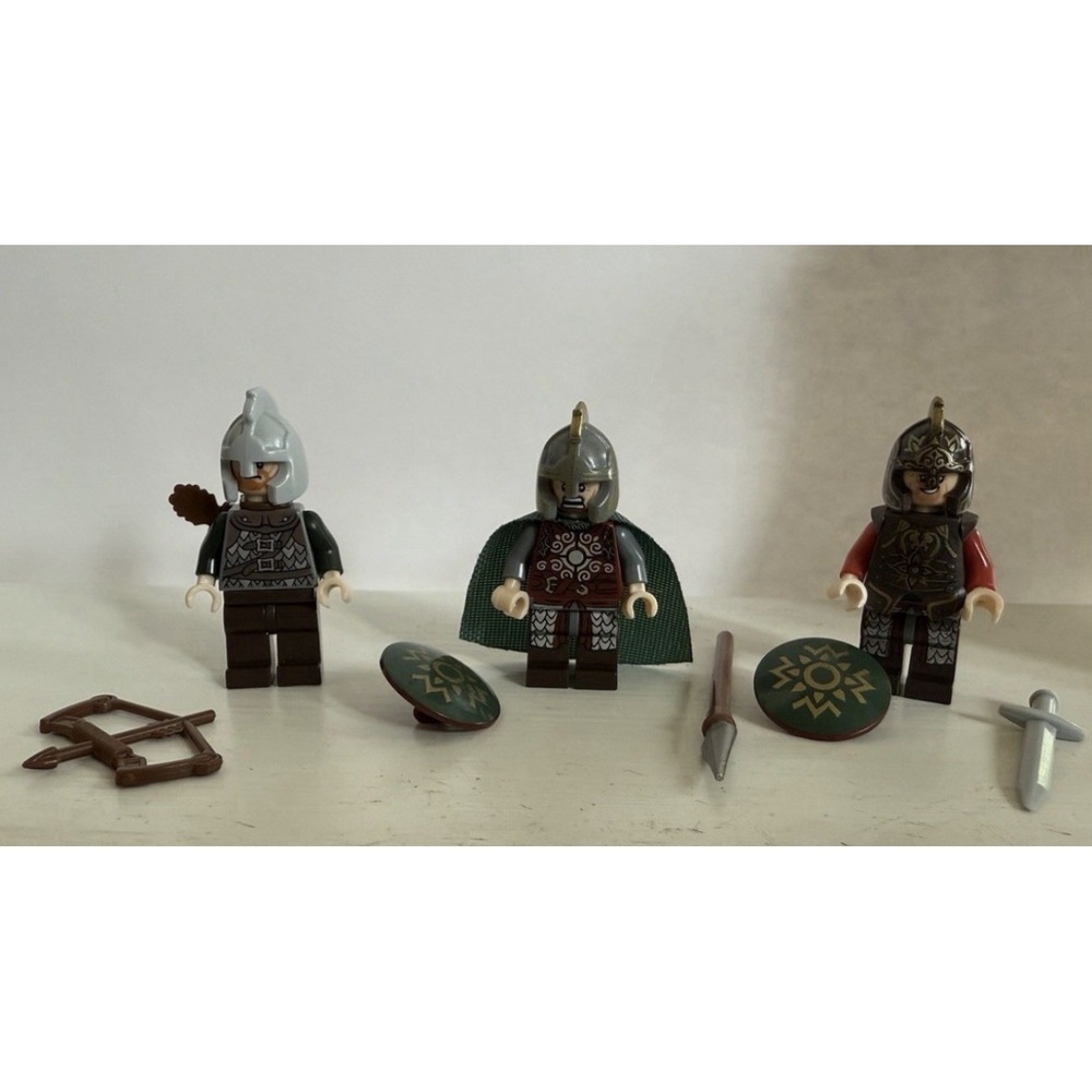 Custom Lego Lord Of The Rings Lot Set of 3 plus accessories Sword Shield Archery
